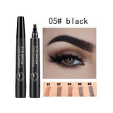 5 Colors 3D Magic Microblading Eyebrow Pencil Makeup Tool Tint 4 Tip Liquid Tattoo Pen Waterproof Cosmetic Eye Brow Liner