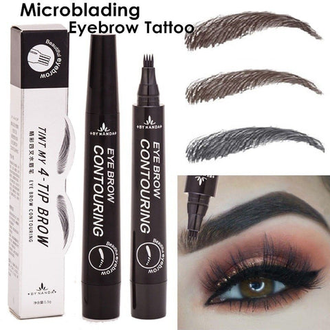 5 Colors 3D Magic Microblading Eyebrow Pencil Makeup Tool Tint 4 Tip Liquid Tattoo Pen Waterproof Cosmetic Eye Brow Liner
